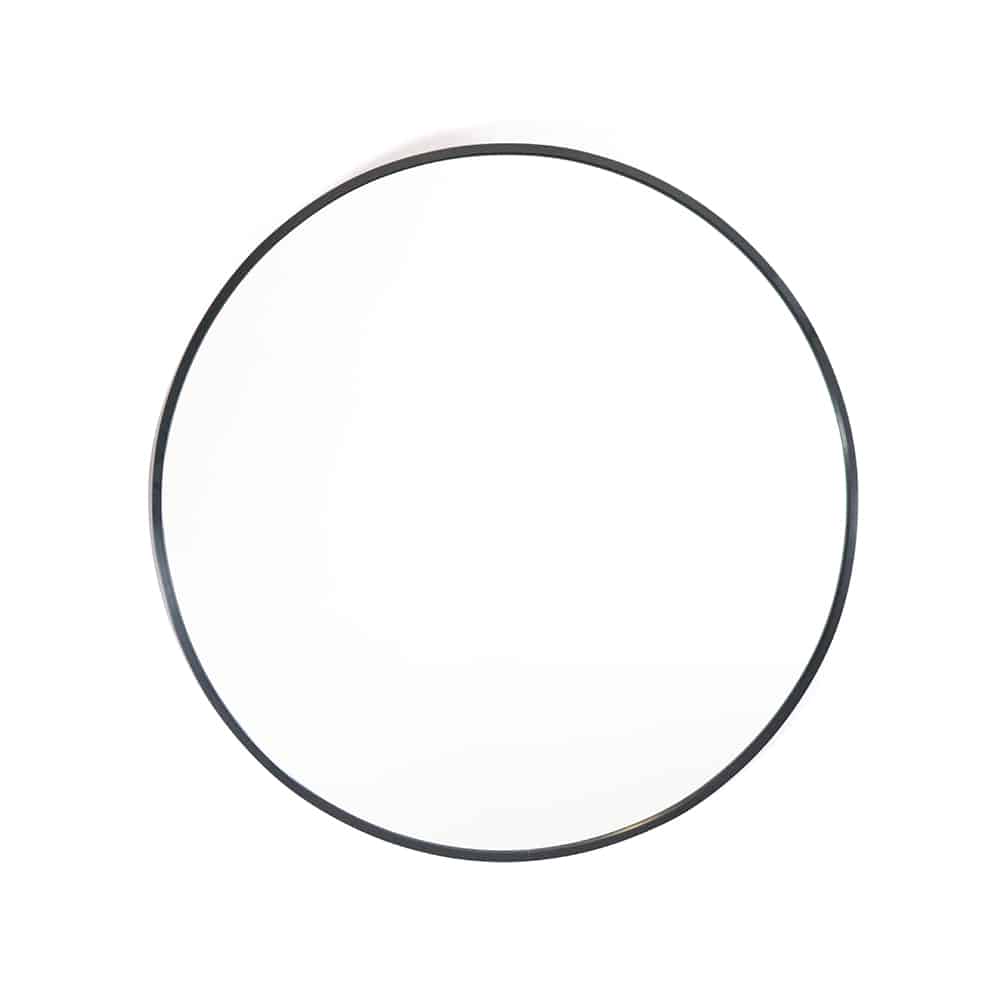 MIR-R-600-BLK Black Aluminium 28mm - Round Mirror - 600mm